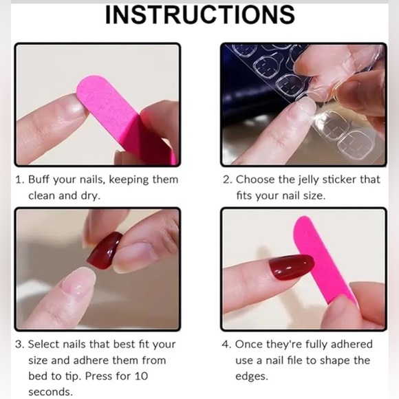 Reindeer & Snowflake Press On Nails | Red & White Christmas Nails - Picture 3 of 3